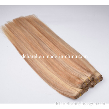 Highlight Blond Color P18/613# Indian Remi Human Hair Machine Weft